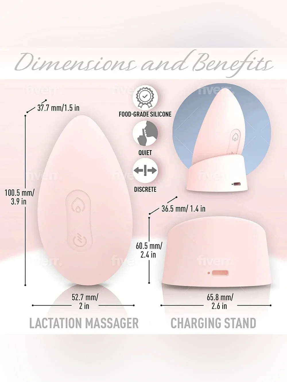 Lumama Pro MammaEase Warming Lactation Massager - Blush Pink